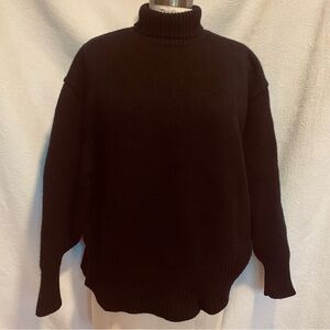 Cashmere black L/XL turtleneck relaxed fit heavy weight sweater.